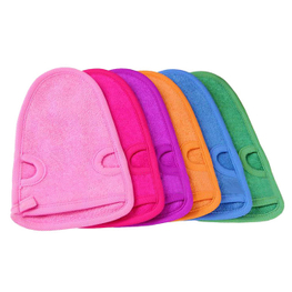 Bamboo viscose body skin exfoliating glove with custom logo