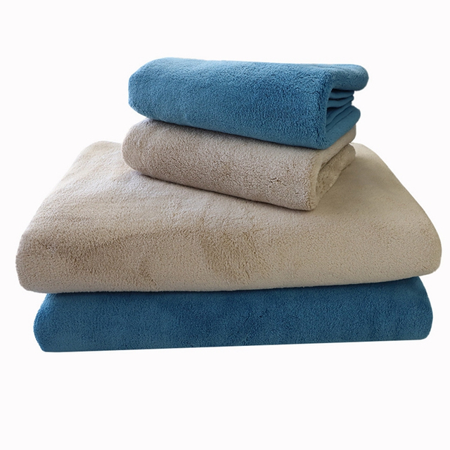 Benutzerdefinierte Luxus -Mikrofaserkorallen -Fleece -Badetuchset