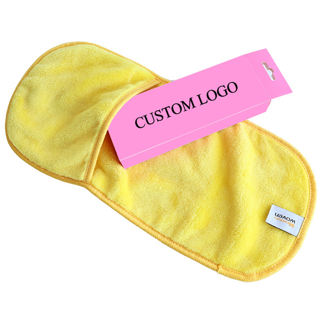 Custom Private Label Mikrofaser wiederverwendbares Make -up -Entfernertuch mit Tasche