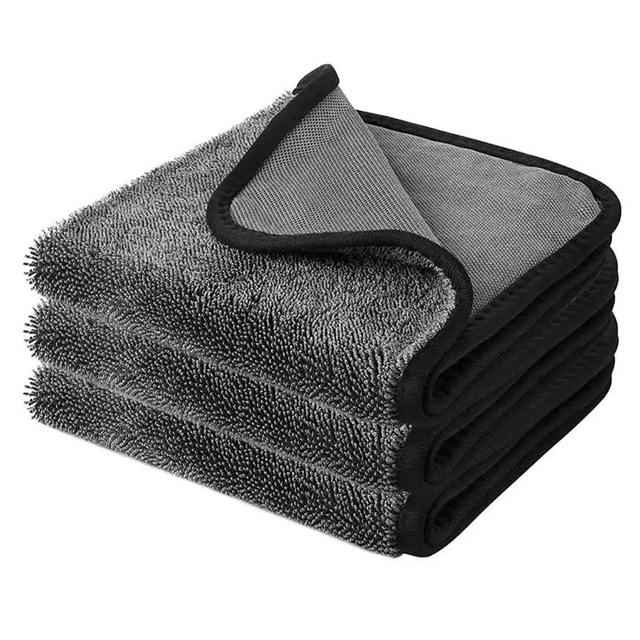 Custom label twist pile microfiber car drying cleaning towel